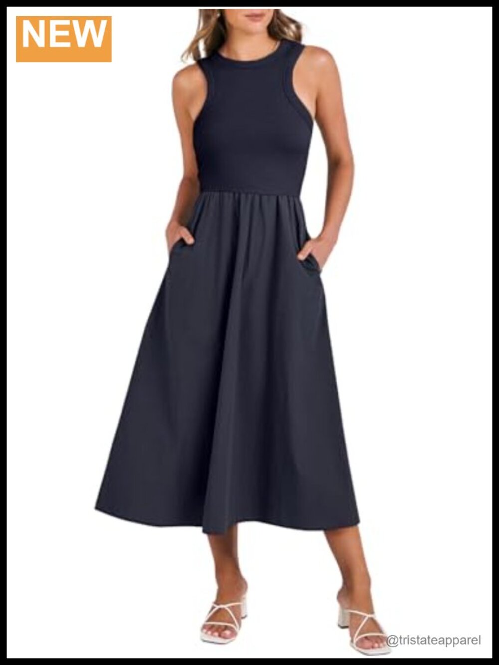 Sleeveless Tiered A-Line Maxi Dress Flowy Summer Travel Casual